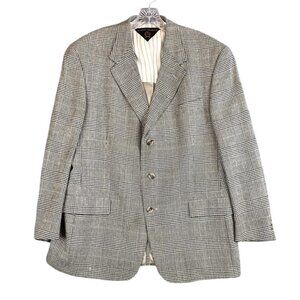 Tommy Hilfiger Blazer Mens 44R Gray Glen Plaid Tweed Sport Coat 3 Button Classic